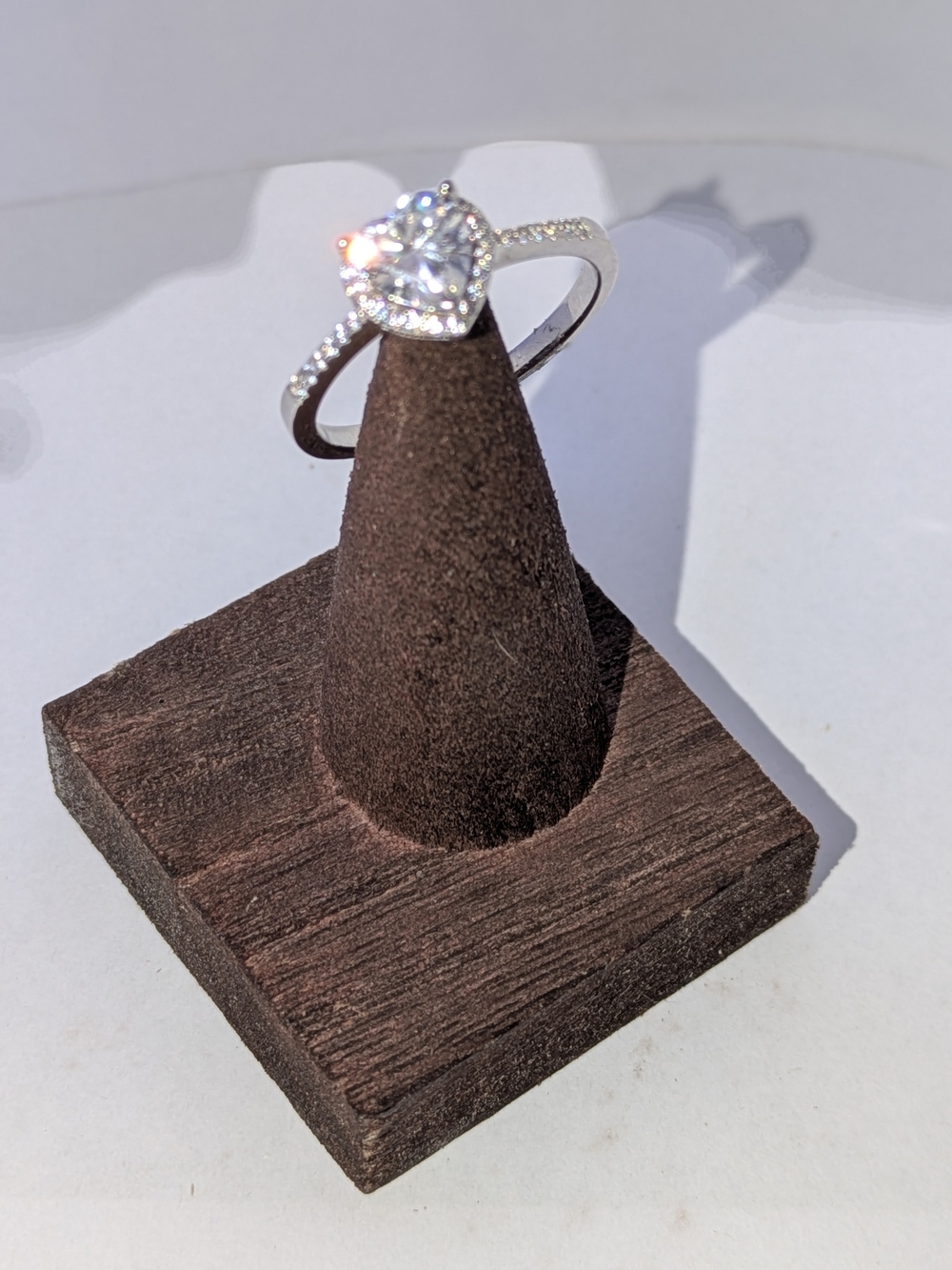 Classic Heart-Cut Solitaire Engagement Ring in Sterling Silver With Moisonnite
